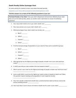 Death Penalty Online Scavenger Hunt