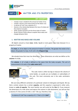 matter and its properties. 1. matter has mass and volume