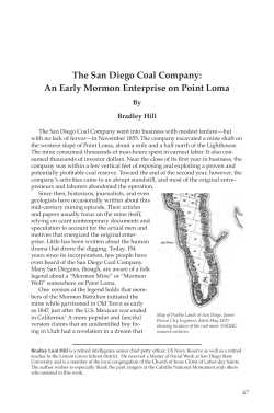 The San Diego Coal Company: An Early Mormon Enterprise on