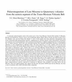 Palaeomagnetism of Late Miocene to Quaternary volcanics from the