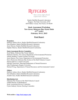 SAW Report for 2015 - Haskin Shellfish Research Laboratory