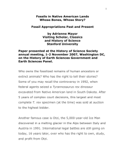 Fossils in Native American Lands Whose Bones, Whose Story