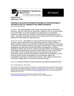 Charting an Economic Development Strategy for Industrial Regions