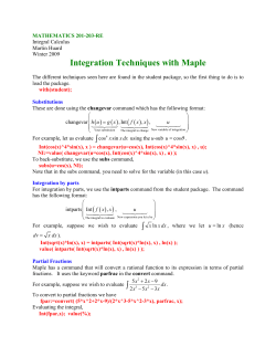 Integration Techniques with Maple