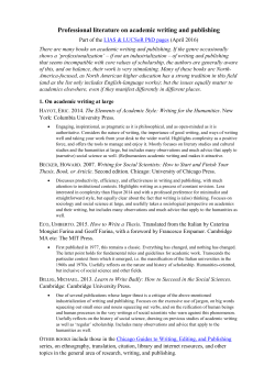 Professional literature on academic writing and publishing