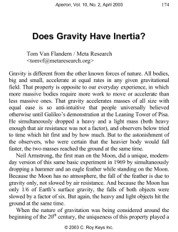Does Gravity Have Inertia?