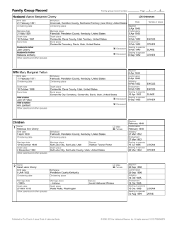 Family Group Record - Davies Dawson Family History
