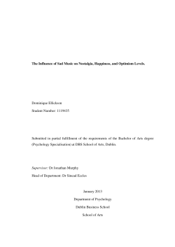 The Influence of Sad Music on Nostalgia, Happiness, and Optimism