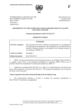 IMO INTERSESSIONAL MEETING OF THE BLG WORKING GROUP