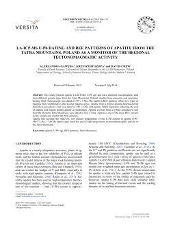 LA-ICP-MS U-Pb DATING AND REE PATTERNS OF APATITE