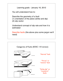 Learning goals - January 16, 2012 You will understand
