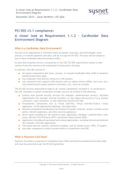 A closer look at req 1 1 2 Cardholder Data Environment