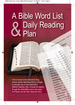 Bible Word List and Reading Plan