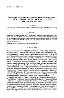 Islands, Fiji, subg. Pharmacosycea (Miq.) Miq. sect. Oreosycea
