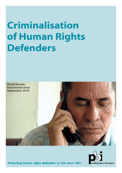Criminalisation of Human Rights Defenders