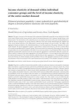 Income elasticity of demand within individual consumer groups and
