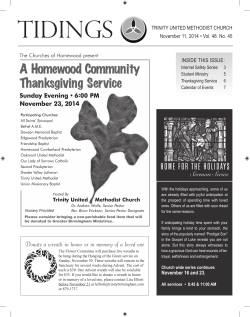 Tidings – November 11, 2014 - Trinity United Methodist Church