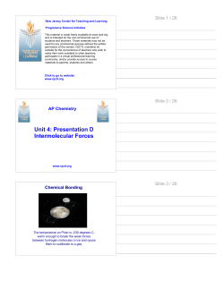 Unit 4: Presentation D Intermolecular Forces