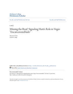Missing the Boat? Signaling Haiti`s Role in Vega`s