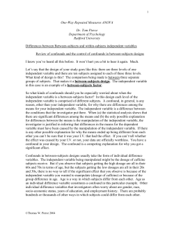 One-Way Repeated Measures ANOVA Dr. Tom Pierce Department