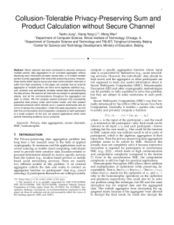 Collusion-Tolerable Privacy-Preserving Sum and Product