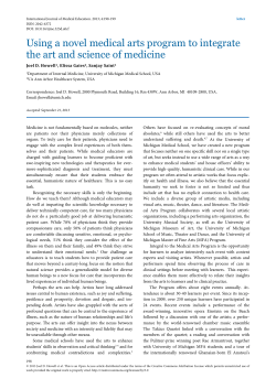 Using a novel medical arts program to integrate the art and science