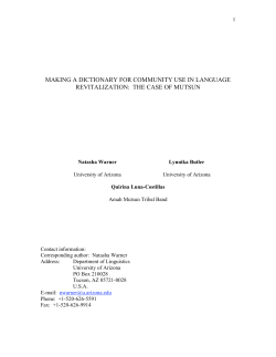 making a dictionary for community use in language