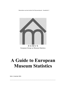 A Guide to European Museum Statistics