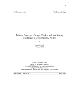 Primary Concerns: Groups, Parties, and Nominating