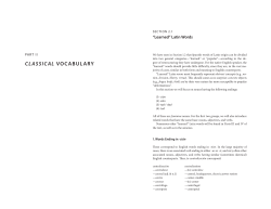 Spanish Vocabulary : An Etymological Approach