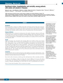 Nutritional status, hospitalization and mortality among patients with