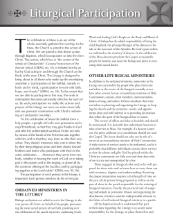 Liturgical Participation - United States Conference of Catholic Bishops