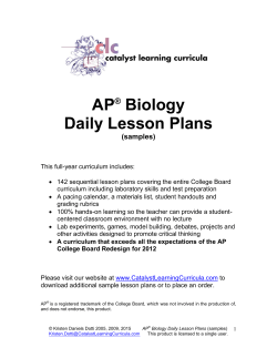 AP Biology Lesson Plans - catalystlearningcurricula.com