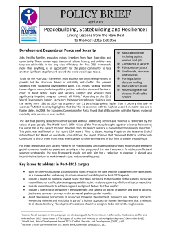 Linking New Deal Lessons on post 2015