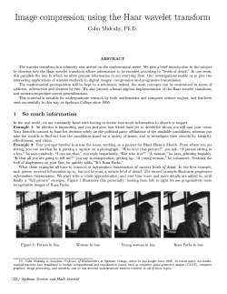 Image compression using the Haar wavelet transform Colm Mulcahy