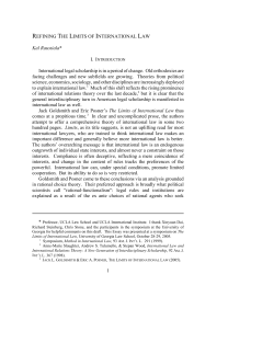 Goldsmith and Posner draft: A Theory of International Law