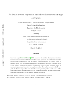 Additive inverse regression models with convolution-type