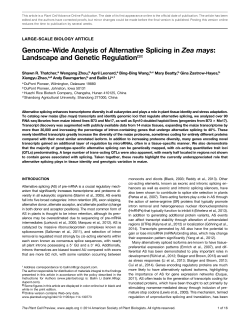 Genome-Wide Analysis of Alternative Splicing in
