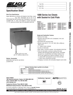 1800 Series Ice Chests with Sealed-In Cold Plate Specification Sheet