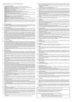 Terms and Conditions for Commercial Waste Services: