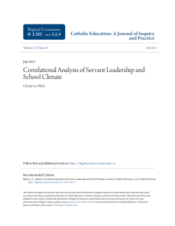 Correlational Analysis of Servant Leadership and School Climate