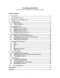 User Manual for INCA - VU e