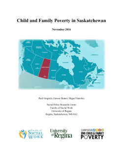 Child and Family Poverty in Saskatchewan