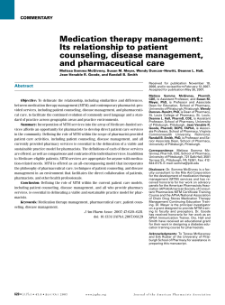 Medication therapy management: Its relationship