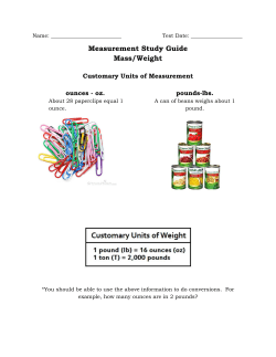 Measurement Study Guide Mass/Weight