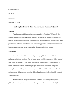 Cassidy McFarling Dr. Bierly Honors 401 September 16, 2014