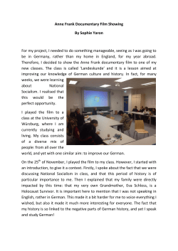 Sophie Yaron organised a viewing of Anne Frank documentary