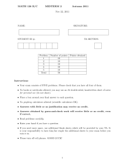 MATH 126 B/C MIDTERM 2 Autumn 2011 Nov 22, 2011