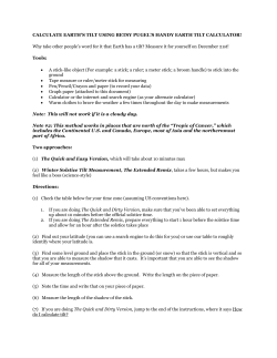 CALCULATE EARTH`S TILT USING BETSY PUGEL`S HANDY