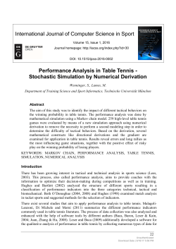 Performance Analysis in Table Tennis